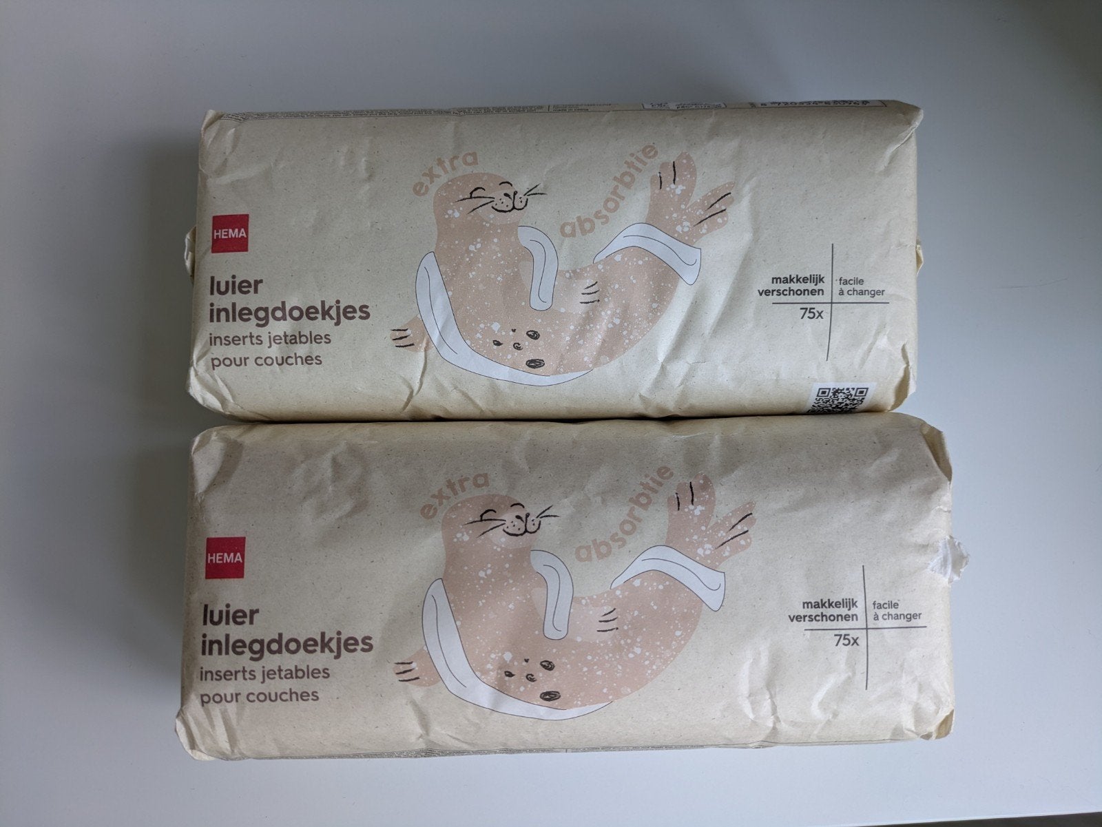Luier inlegdoekjes HEMA 2 pakken à 75 stuks, Ophalen of Verzenden, Nieuw, Hema