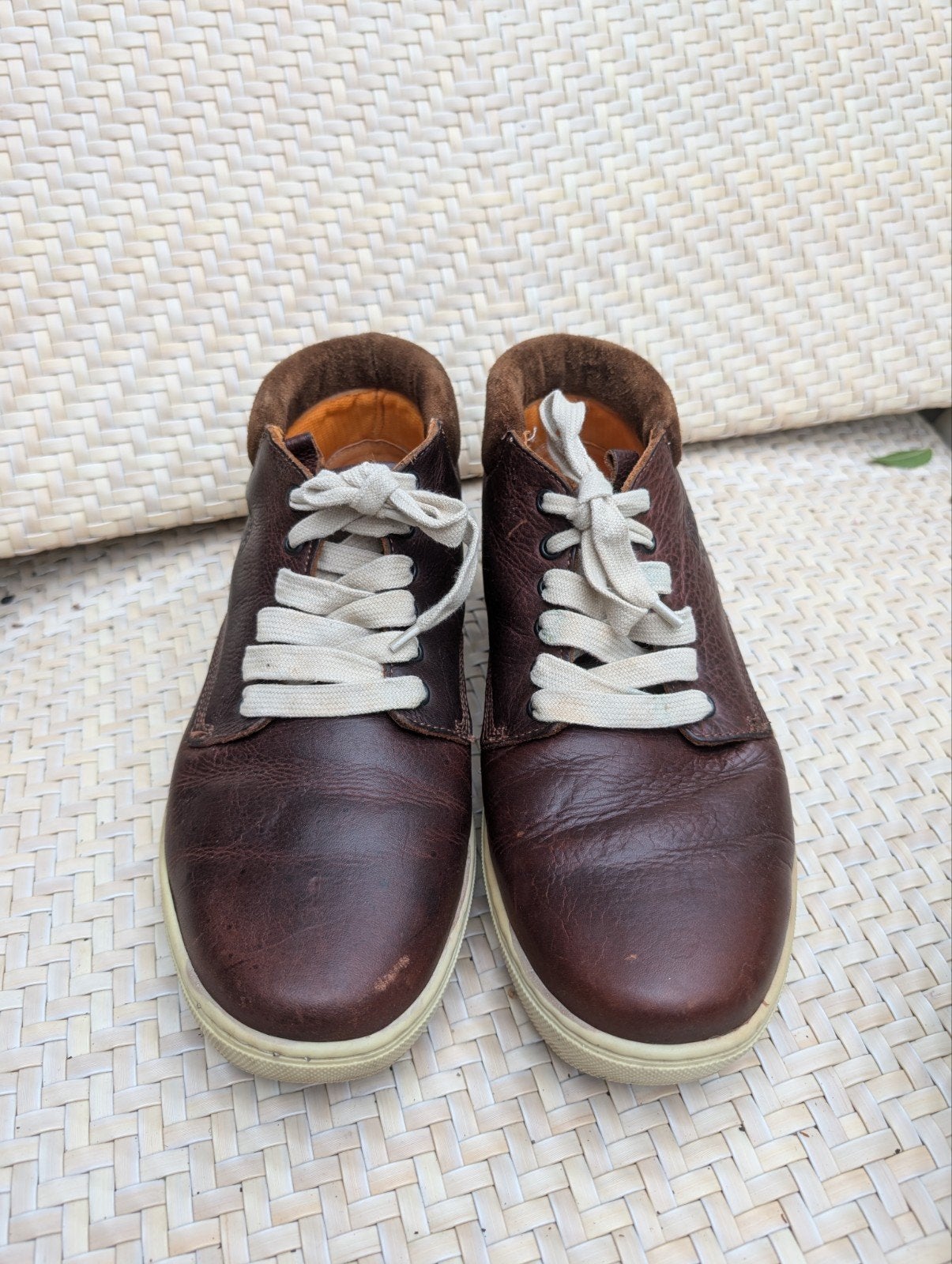 Bruine leren sneakers 43, Bruin, Outfielder, Ophalen of Verzenden, Sneakers of Gympen
