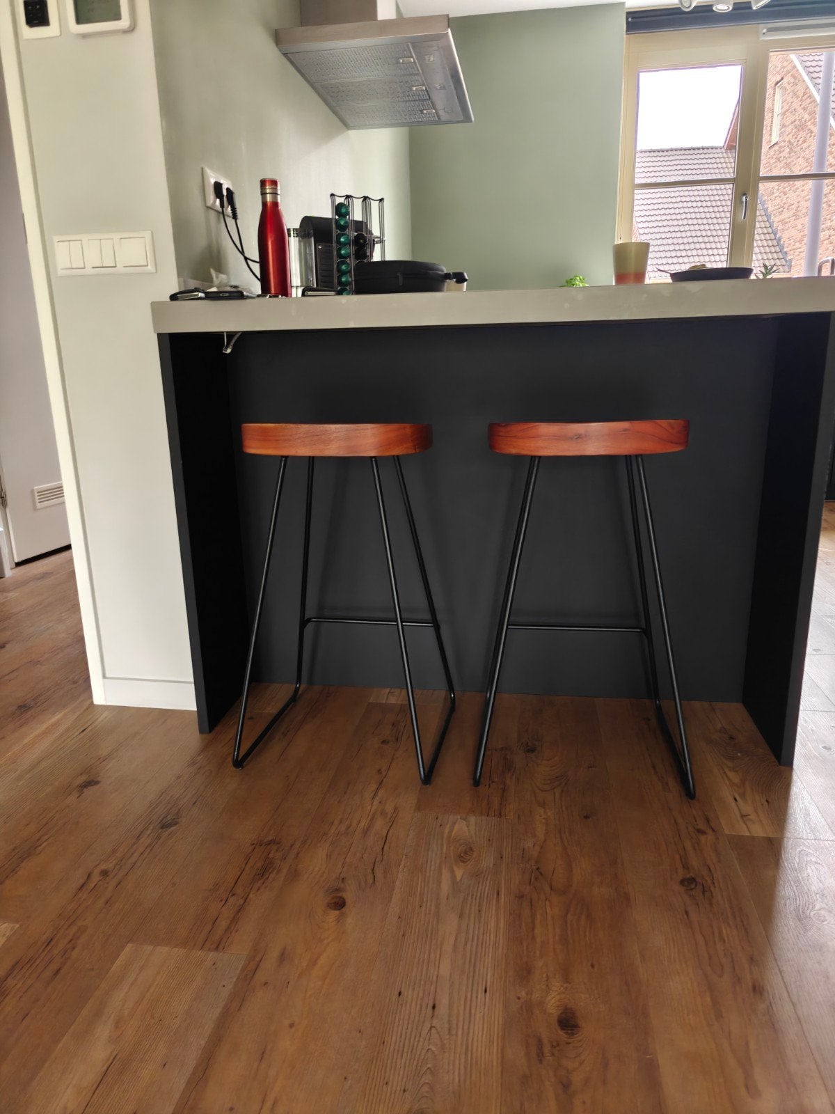 Barkrukken 2 stuks, Huis en Inrichting, Barren, Zo goed als nieuw, Inclusief barstoelen, Ophalen