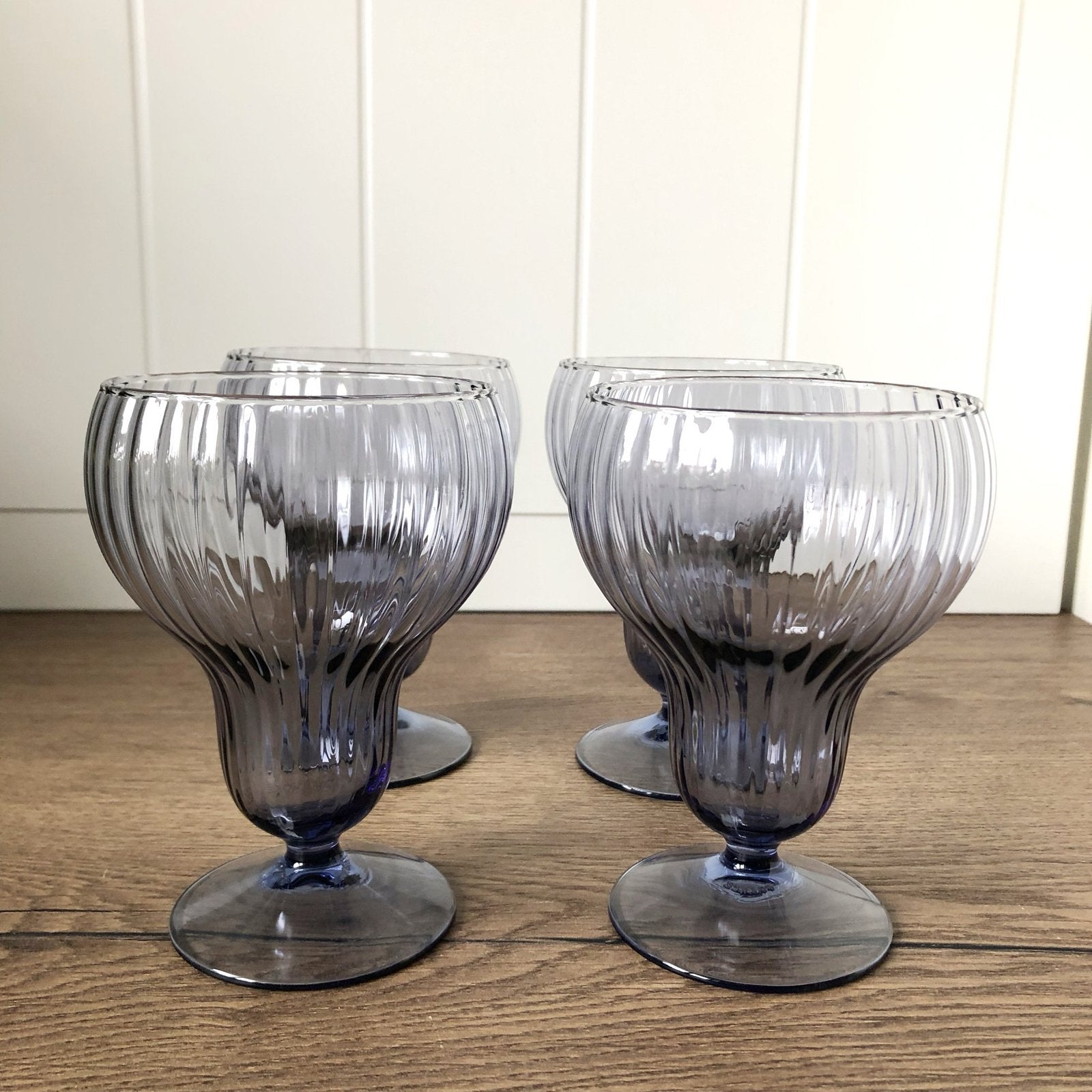 France Arcoroc Paars Sorbet Bekers Ijcoupes Glas, Antiek en Kunst, Ophalen of Verzenden
