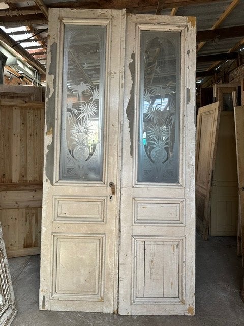 entieke deuren oud ensuite deuren binnendeuren geëtste deur, Doe-het-zelf en Verbouw, 120 cm of meer, Binnendeur, Ophalen of Verzenden