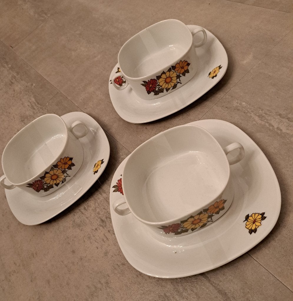 Langenthal jaren 70 vintage/retro soepkommen 3 stuks, Ophalen of Verzenden, Huis en Inrichting