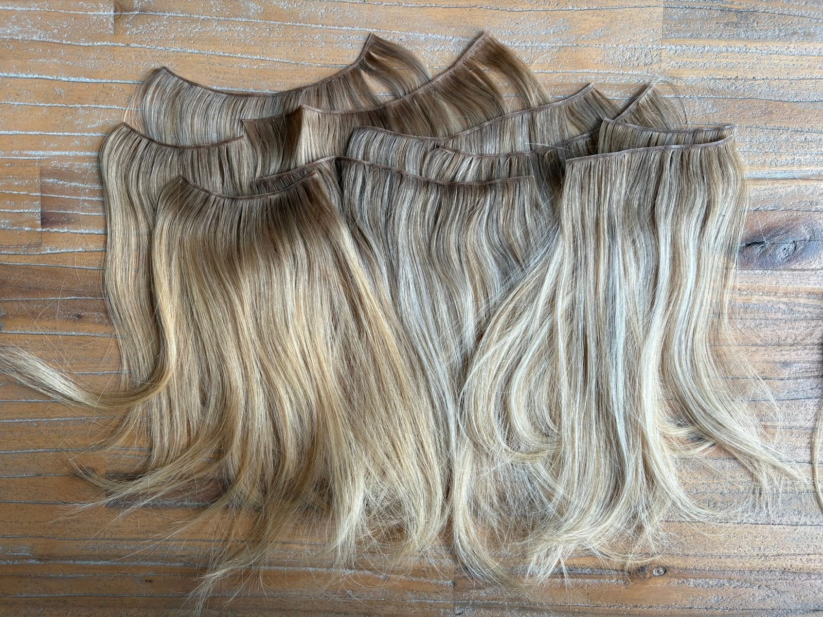 100% echt haar, human hair extensions blond - IBE geschikt, Ophalen of Verzenden, Zo goed als nieuw, Pruik of Haarverlenging