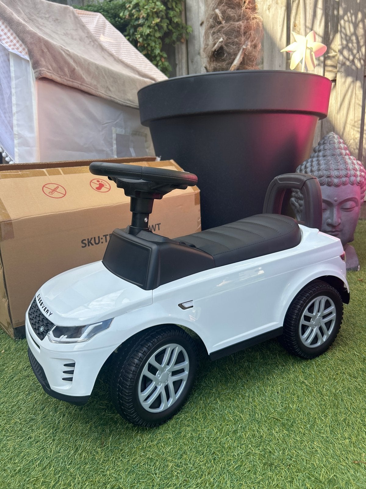 Witte loopauto Discovery met geluid en opbergruimte, Ophalen of Verzenden, Nieuw