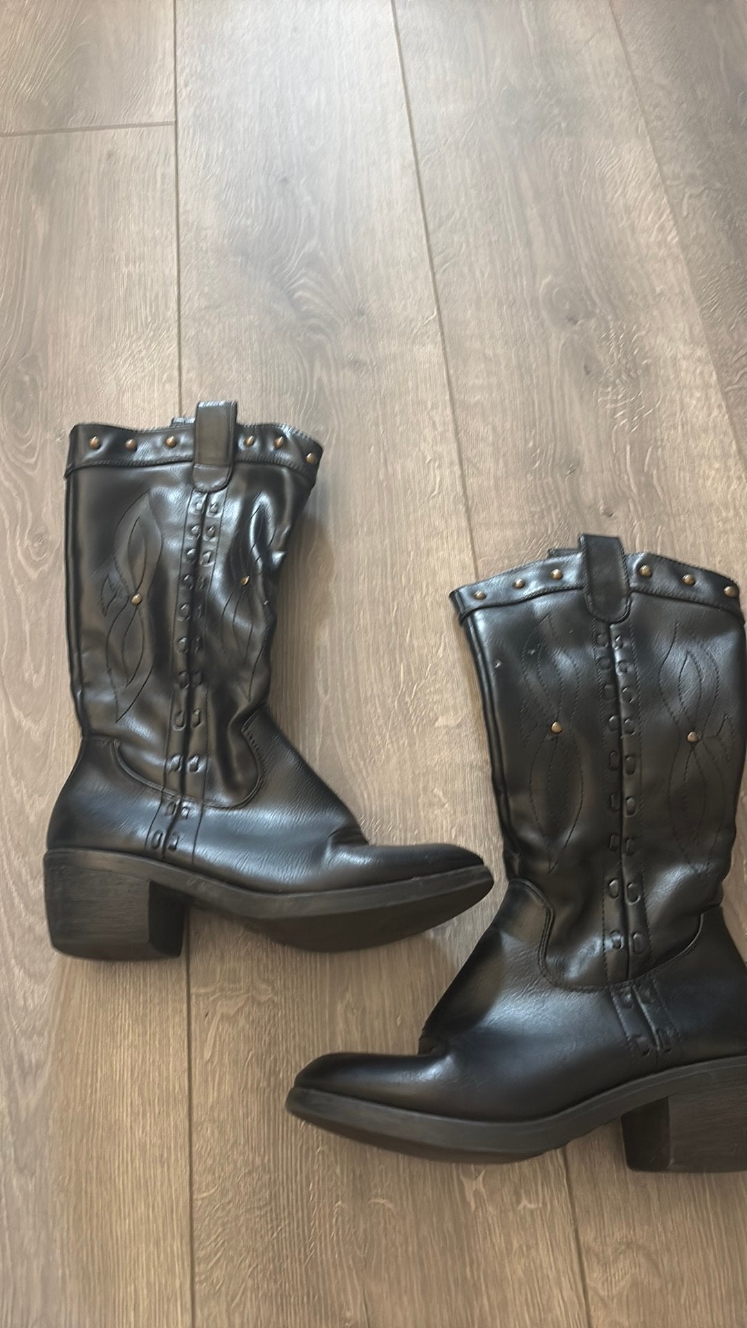 Cowboy laarzen, Verzenden, Zo goed als nieuw, Zwart, Hoge laarzen