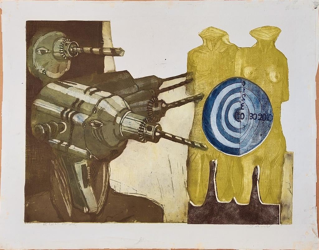 Zonder Titel - Kunstenaar: Jan Verburg, Antiek en Kunst, 75 cm, Ophalen of Verzenden, Gesigneerd, 55 cm