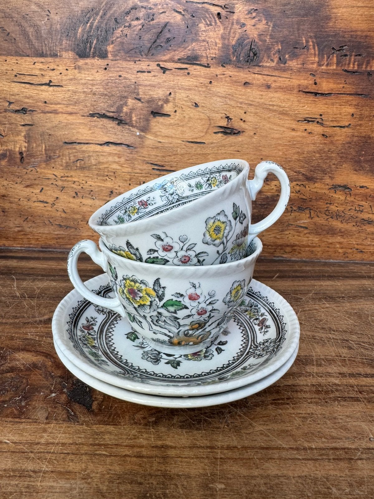 Wood & Sons Dorset patroon theekoppen met schotel, Verzenden