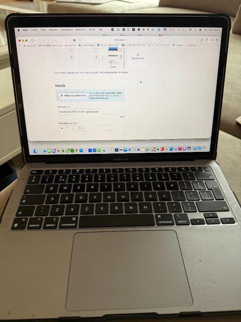 MacBook Air 2020 13 inch in prima staat, Computers en Software, Apple Macbooks, Ophalen, Gebruikt, Qwerty, 8 GB