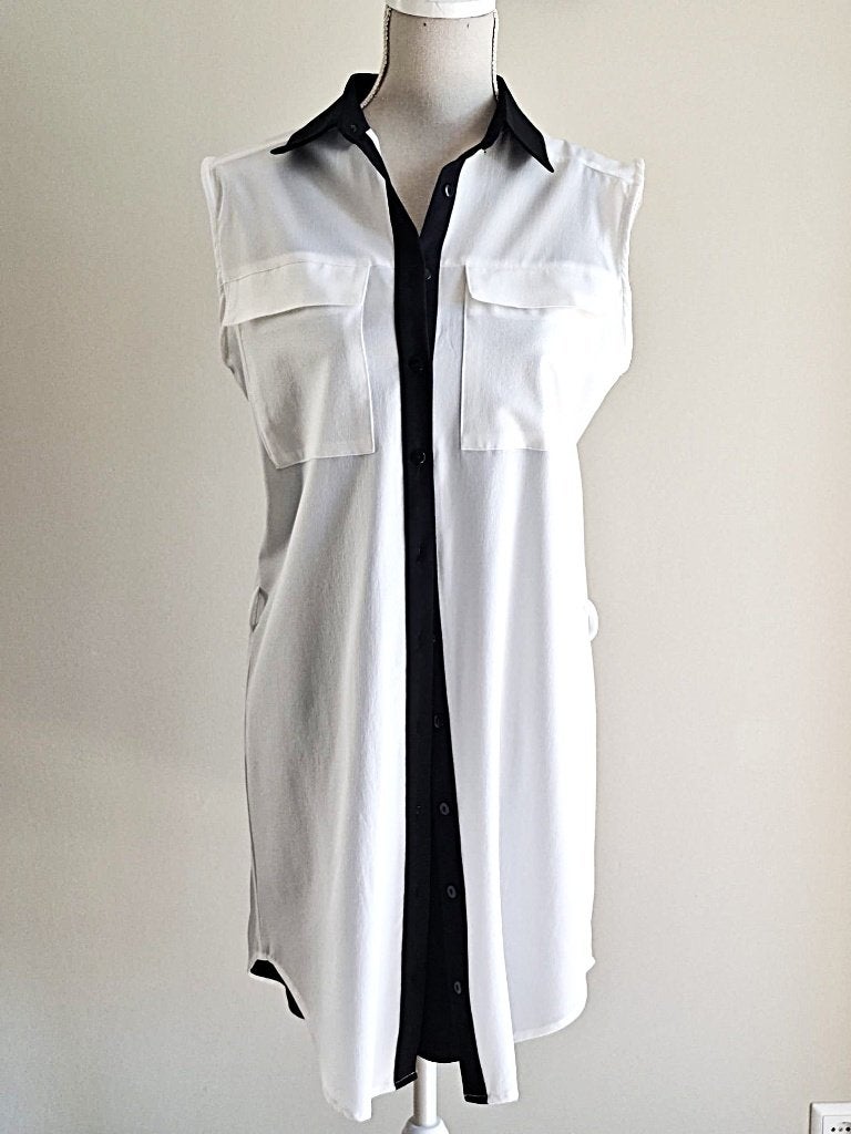 Zomer casual wit/ zwarte kleur hemd en jurk, Kleding | Dames, Maat 38/40 (M), Verzenden, Zwart, Nieuw