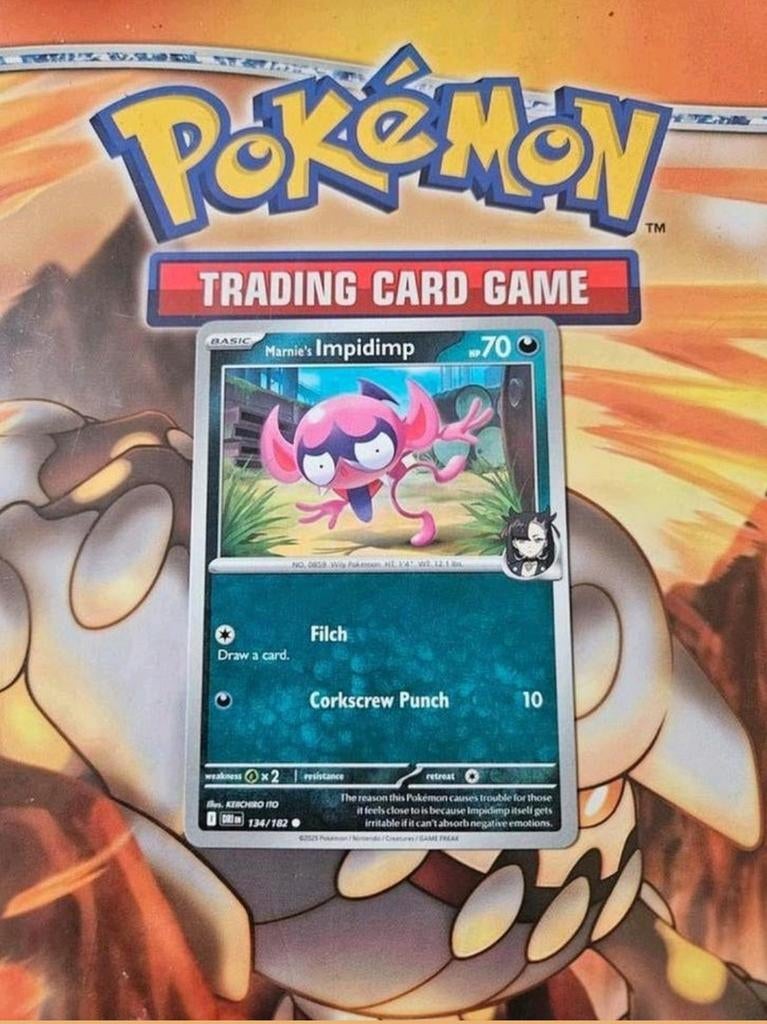 Marnie's Impidimp 134/182 Destined Rivals pokemon kaart nm, Hobby en Vrije tijd, Verzamelkaartspellen | Pokémon, Ophalen of Verzenden
