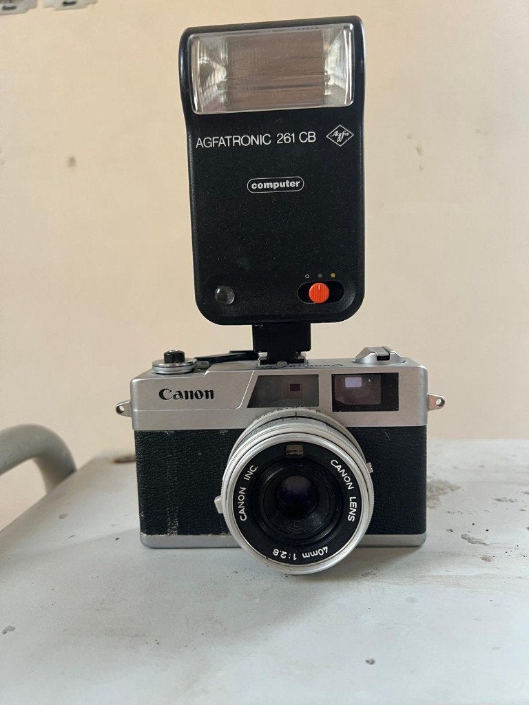 Canon Canonet 28 + Agfatronic 261 CB Flitser, Ophalen of Verzenden, Zo goed als nieuw, Canon