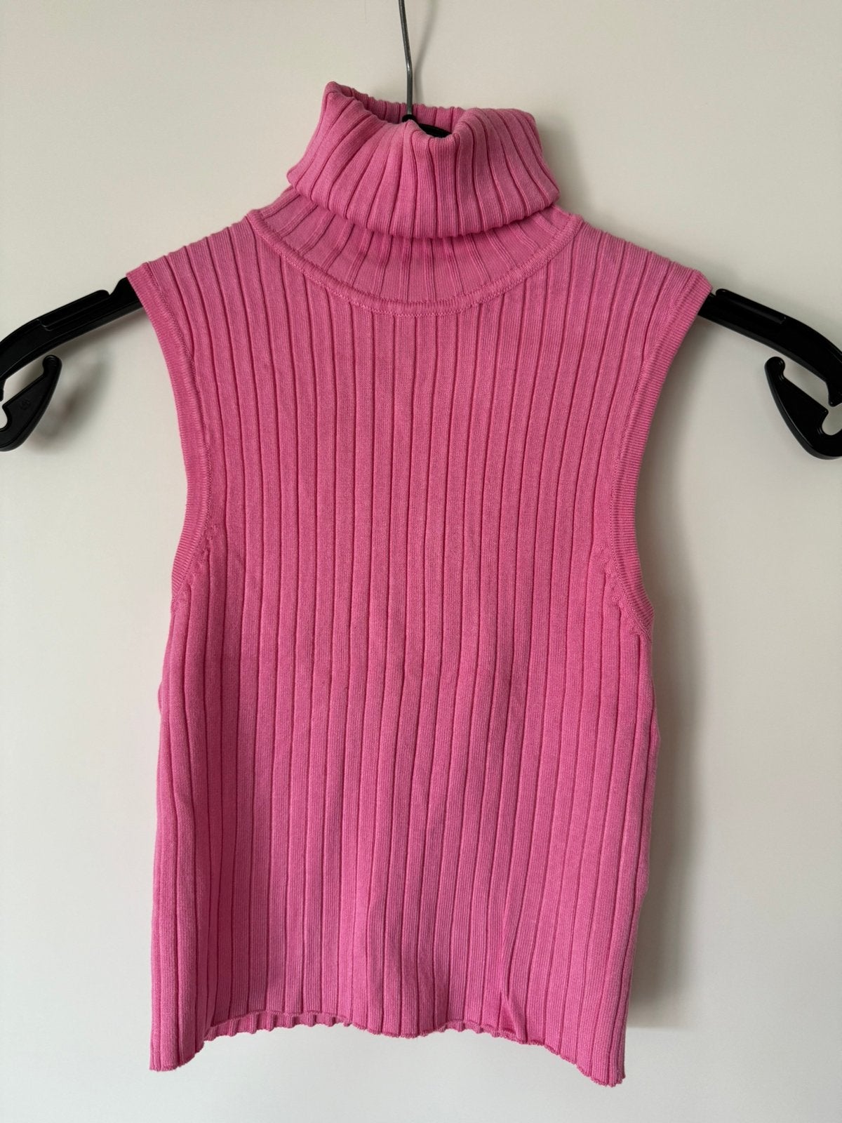 ZARA roze ribbed coltrui top mouwloos – maat M, Maat 38/40 (M), Ophalen of Verzenden, Roze, Zonder mouw