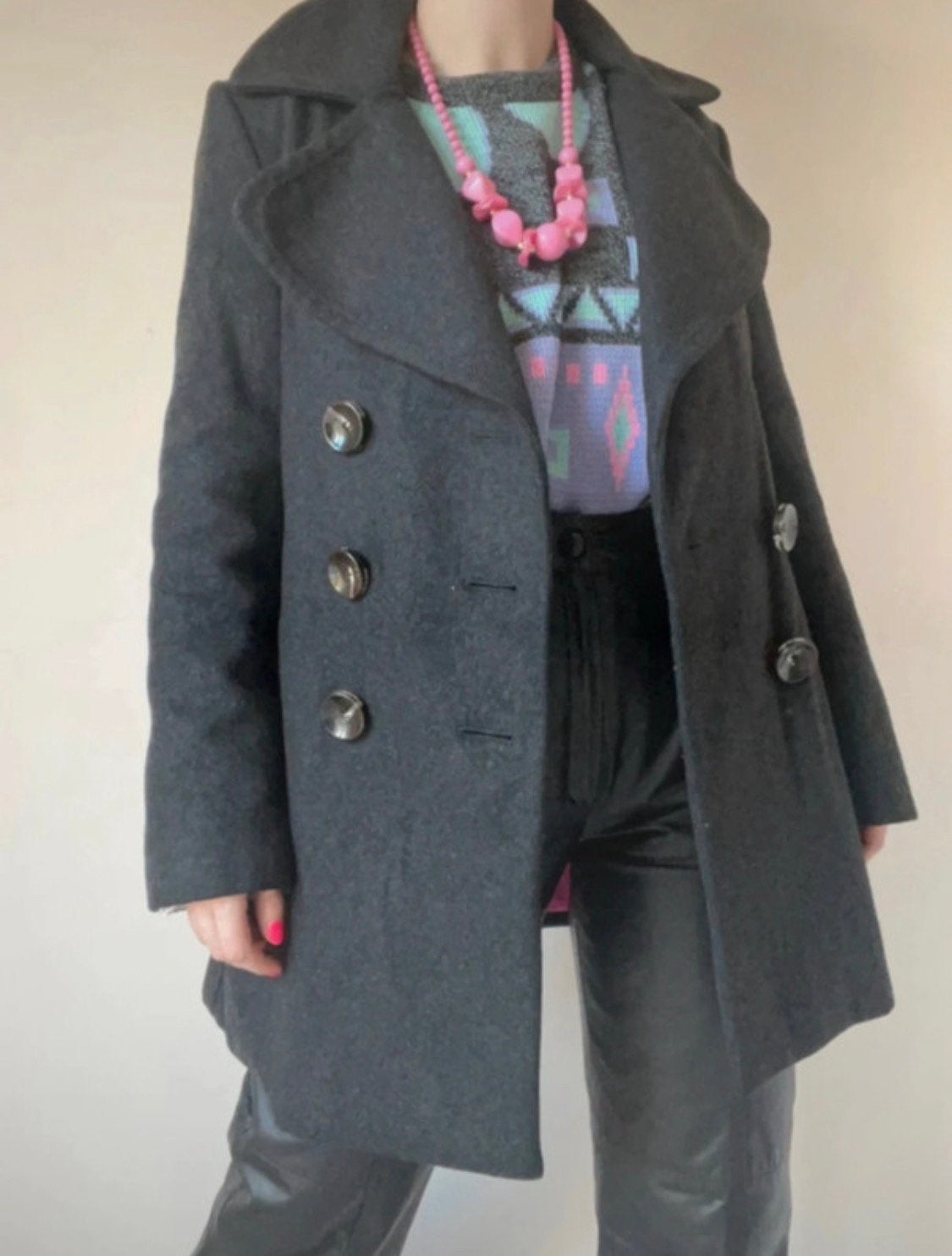 Donkergrijze Giacomo the jacket jas, M. Wol parka coat fancy, Maat 38/40 (M), Verzenden, Grijs, Gedragen