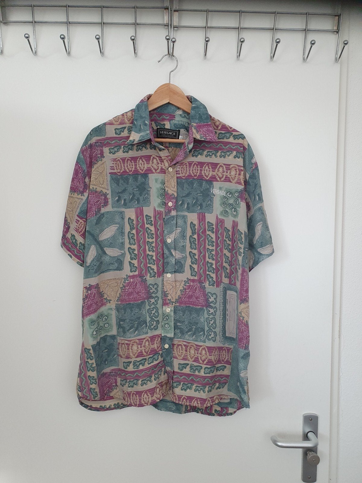 Vintage Versace Blouse, maat L, 100 % silk / zijde, Maat 52/54 (L), Overige kleuren, Ophalen of Verzenden, Zo goed als nieuw