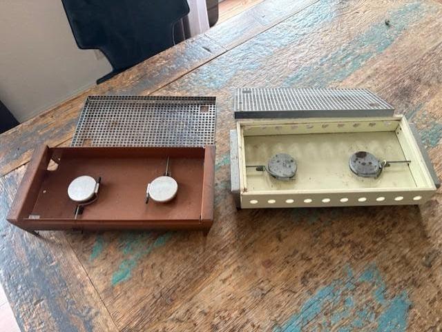 2 warmhoud rechauds vintage, Ophalen of Verzenden, Metaal, Wit, Overige typen