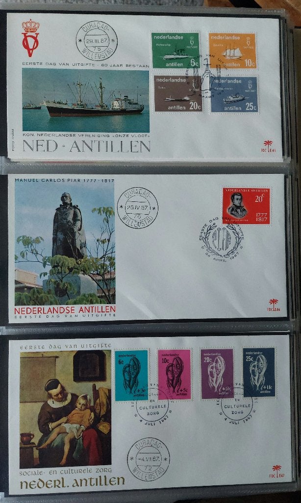 Ned. Antillen 1e dag enveloppen E45 t/m E48, uit jaar 1967., Postzegels en Munten, Postzegels | Eerstedagenveloppen, Ophalen of Verzenden
