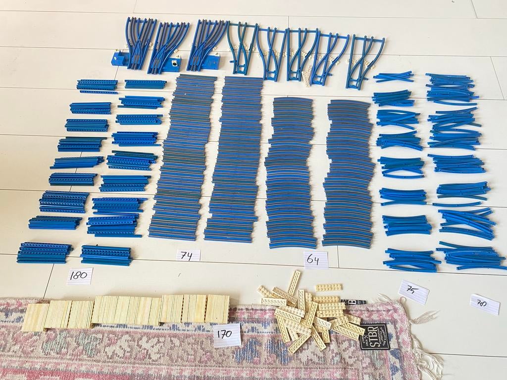 Lego grote partij trein rails wissels 12 volt jaren  70, Ophalen of Verzenden, Gebruikt, Complete set, Lego