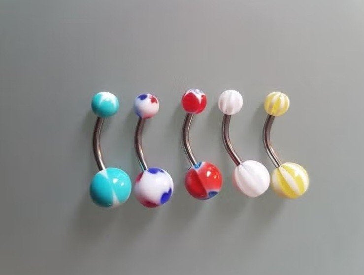 Navelpiercings (verschillende kleuren), Ophalen of Verzenden, Nieuw, Staal, Navelpiercing
