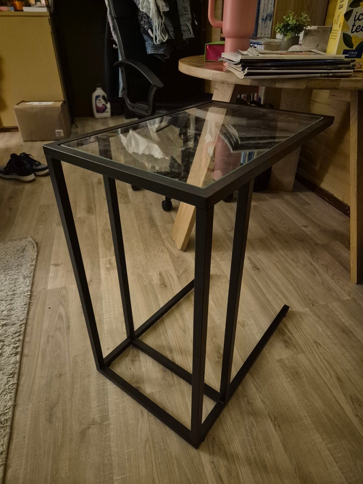 Laptoptafel/bijzettafel Ikea (Vittsjö), Ophalen, 50 tot 100 cm, Glas, 25 tot 50 cm