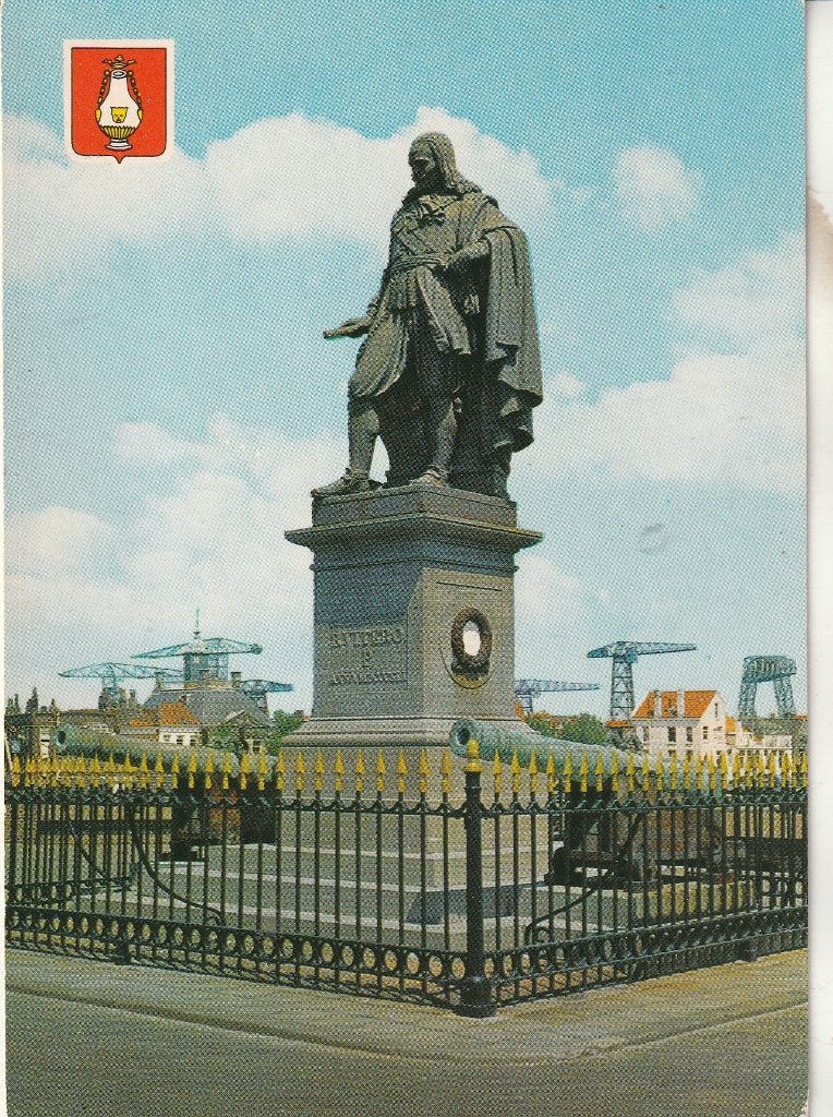 Ansichtkaart Michiel de Ruyter standbeeld Vlissingen 1992, Ophalen of Verzenden, 1980 tot heden, Gelopen, Zeeland