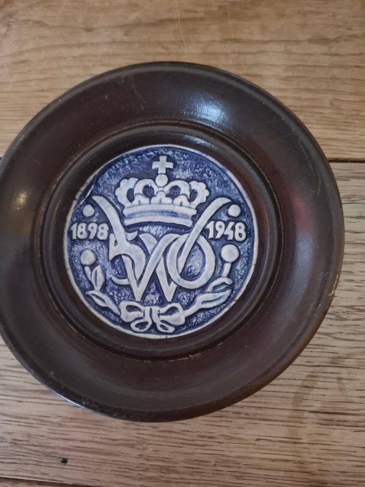 Delfts blauwe wandbordje Wilhelmina  1898-1948, Antiek en Kunst, Ophalen