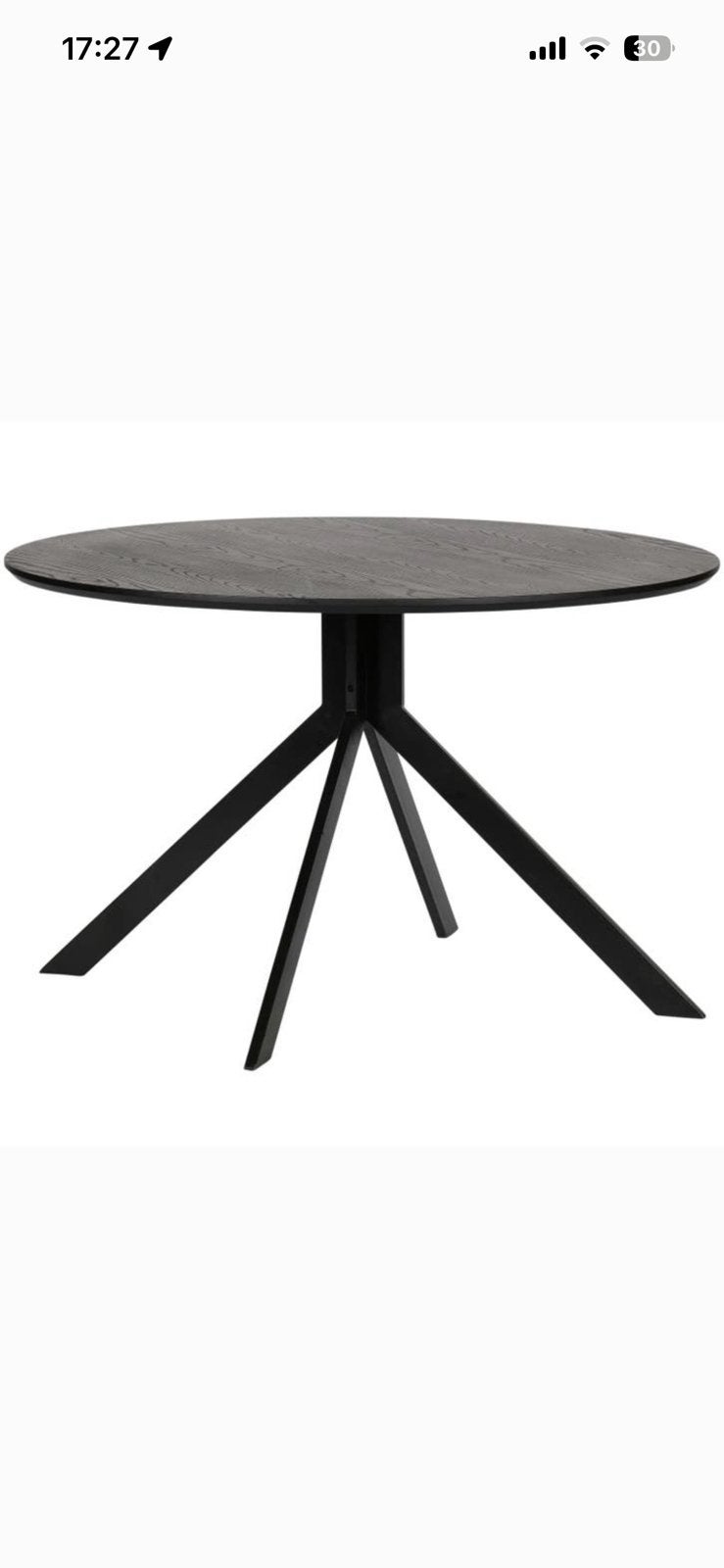 Woood Bruno eettafel rond mdf zwart ø120 cm, Huis en Inrichting, Tafels | Eettafels, Zo goed als nieuw, 100 tot 150 cm, Rond, Ophalen