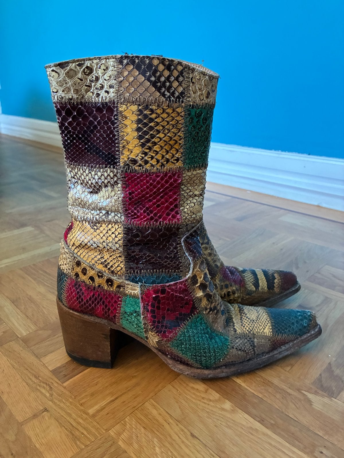 Sendra Boots. Leren laarsen maat 36. Leer met kleurtjes., Kleding | Dames, Overige kleuren, Verzenden, Lage of Enkellaarzen, Gedragen