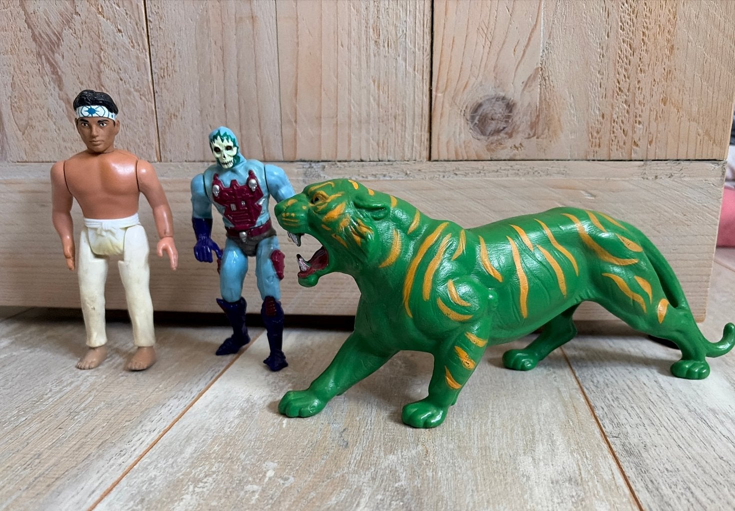 He-Man, Karate Kid figuren en Battle Cat, Verzamelen, Poppetjes en Figuurtjes, Gebruikt, Ophalen of Verzenden
