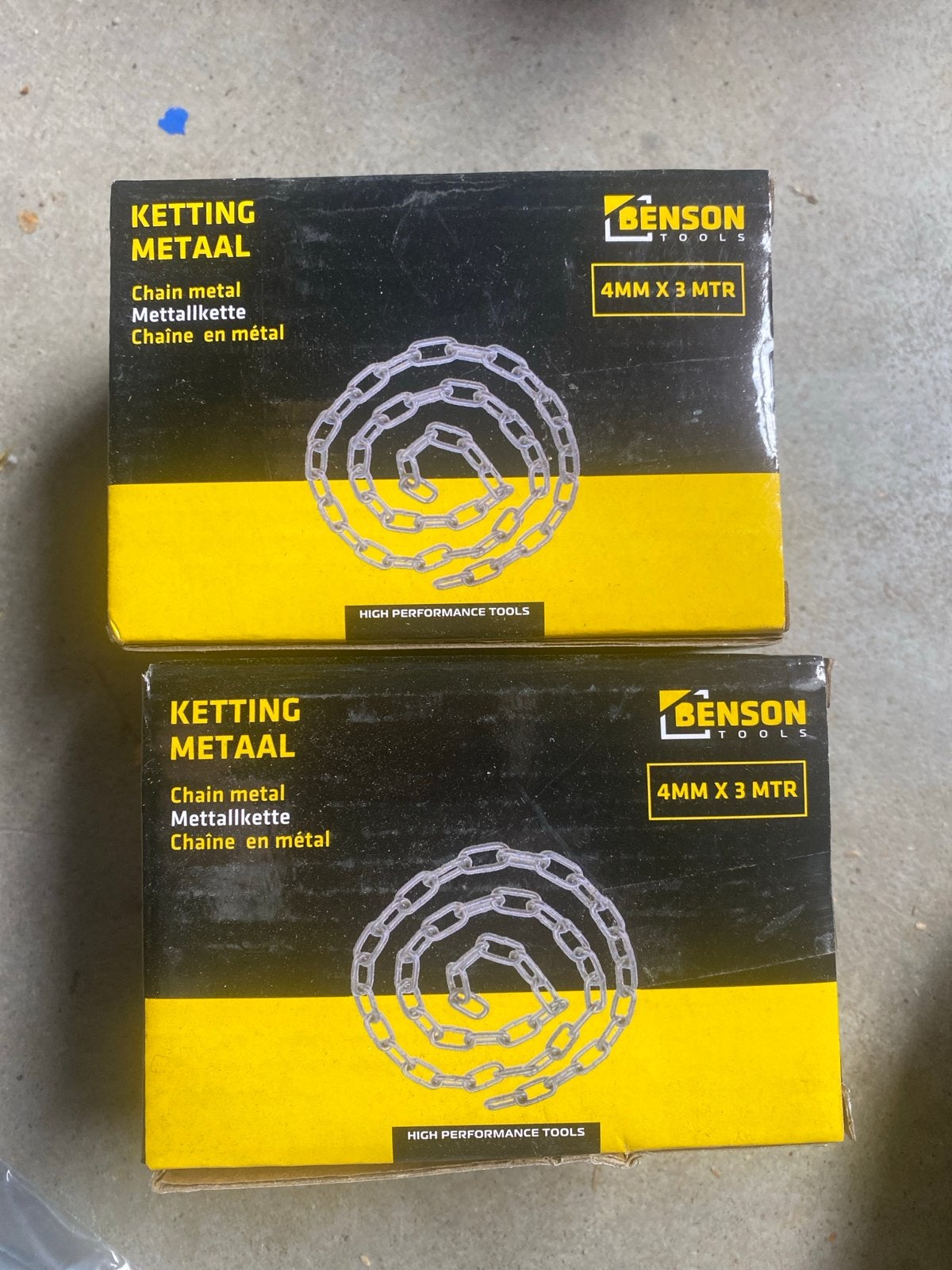 2x Benson Tools Ketting Metaal 4mm x 3mtr - Nieuw, Onbekend, Nieuw, Ophalen of Verzenden, Onbekend