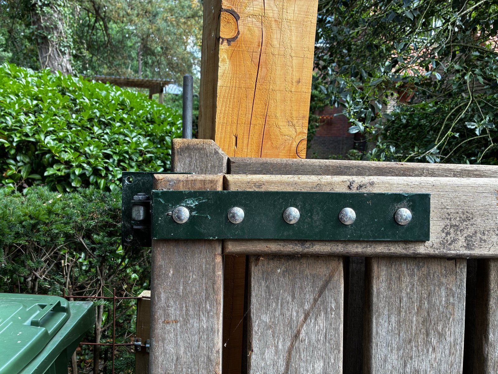 Houten poort 150x374 cm inclusief slot, Tuin en Terras, Tuinhekken en Hekwerk, Gebruikt, Tuinhek, Hout, Met poort, Ophalen
