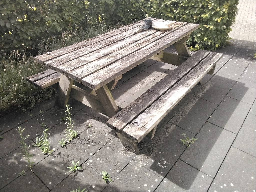 Gratis af te halen Picknick tafel, Ophalen, Gebruikt, Rechthoekig, Hout