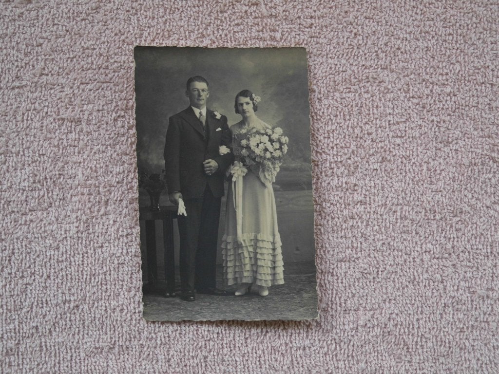Vintage trouwfoto Atelier Laddé Amsterdam voor 1940, Gebruikt, Foto, Ophalen of Verzenden, Voor 1940