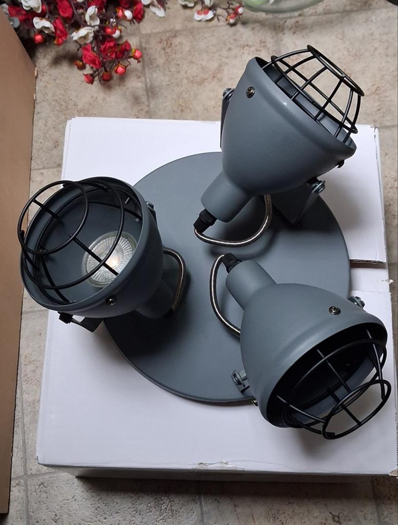 Industriële plafondlamp, Huis en Inrichting, Ophalen of Verzenden, Zo goed als nieuw, Metaal of Aluminium