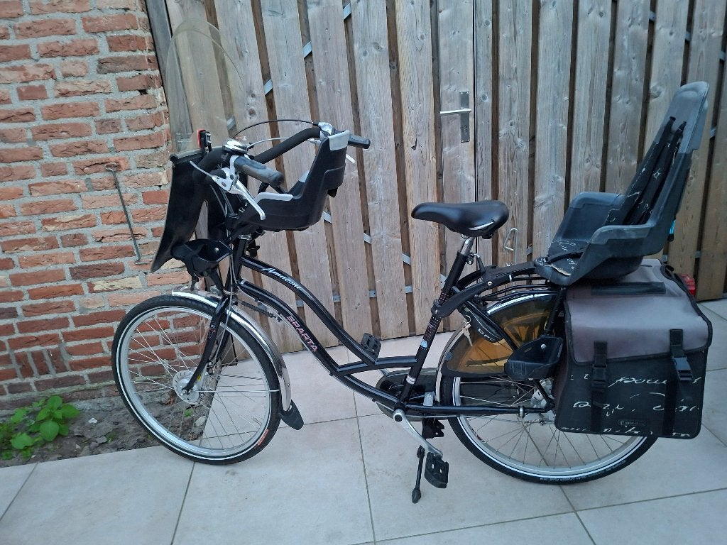 Sparta Amazone moederfiets (zitje voor+achter), Fietsen en Brommers, Fietsen | Dames | Moederfietsen, Ophalen, 2 zitjes, Sparta