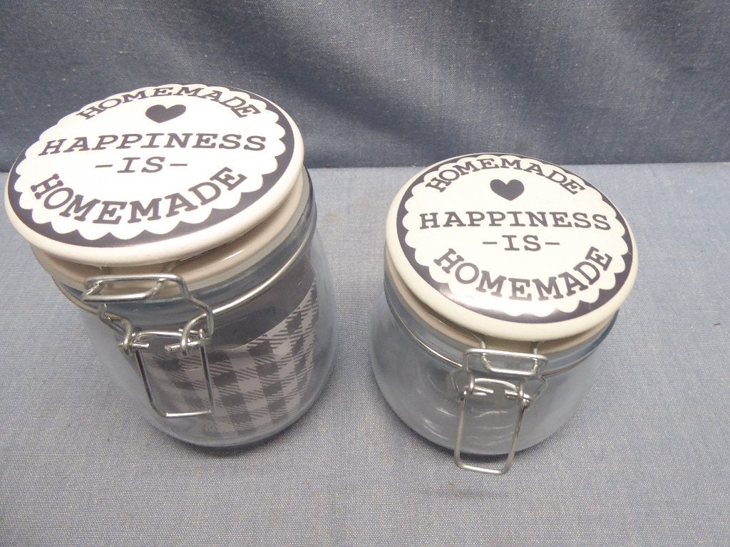 Weckpot Homemade is Happiness | 2 maten | nieuw, Pot, Bus of Blik, Nieuw, Ophalen of Verzenden, Glas