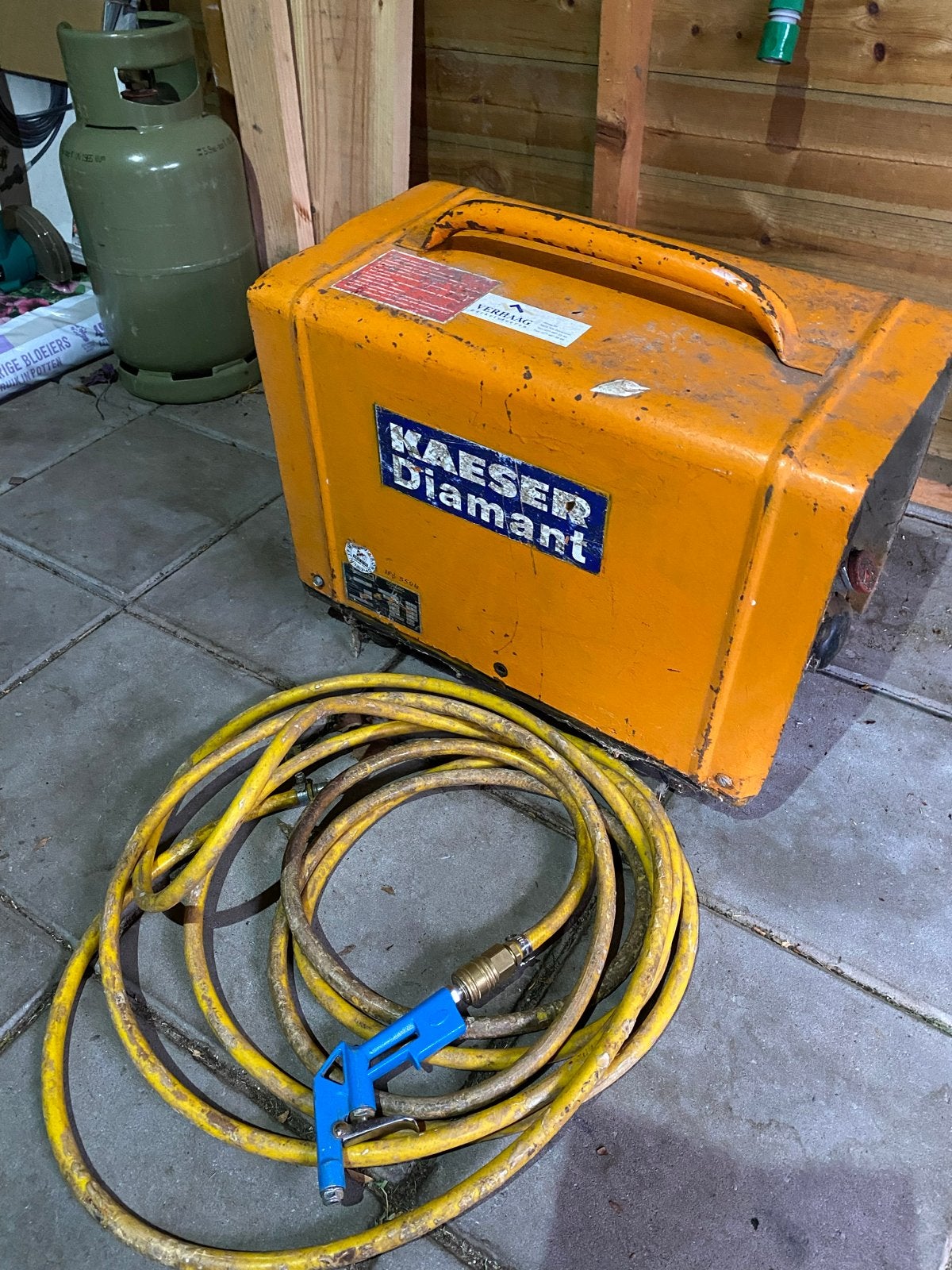Kaeser Compressor met slang en blaaspistool, Ophalen, Gebruikt