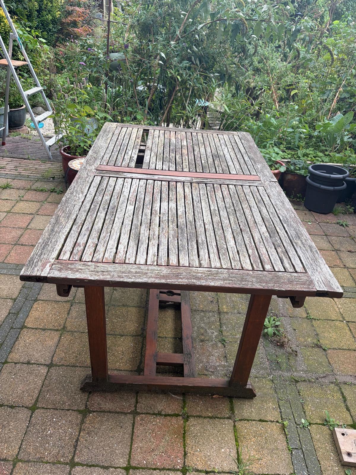 Houten tuintafel 150x90 (opknapper), Ophalen, Gebruikt, Rechthoekig, Hout