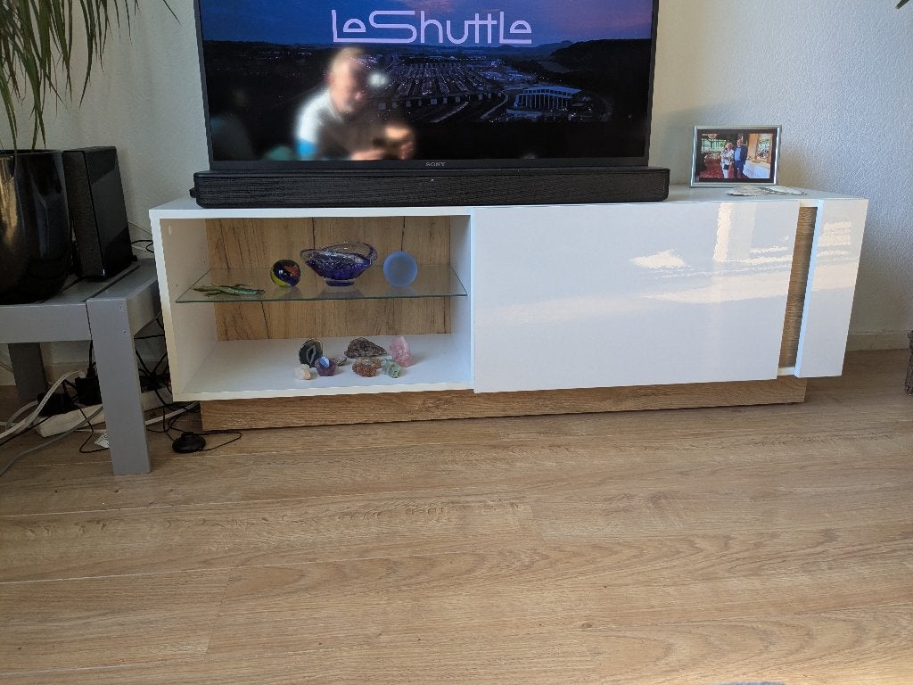 Tv meubel, 100 tot 150 cm, Overige houtsoorten, Ophalen of Verzenden, Zo goed als nieuw