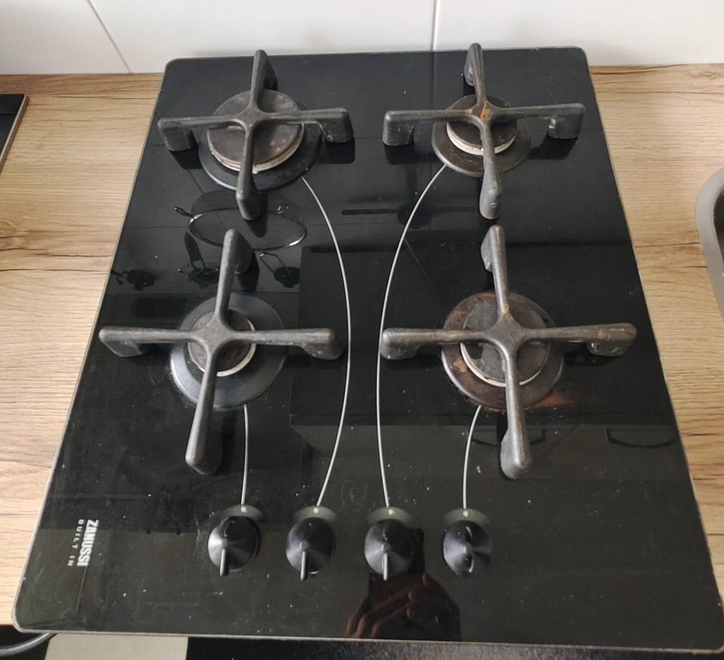 Zanussi Inbouw Gasfornuis ZGG 644 ITNC, Witgoed en Apparatuur, Kookplaten, Ophalen, Gebruikt, 4 kookzones, Inbouw