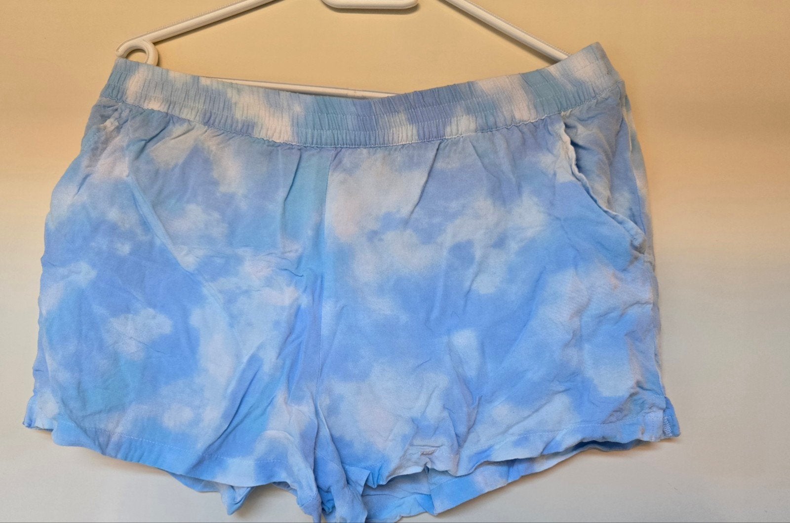 Luchtige blauw/witte tie-dye short - Maat M/L, Ophalen of Verzenden