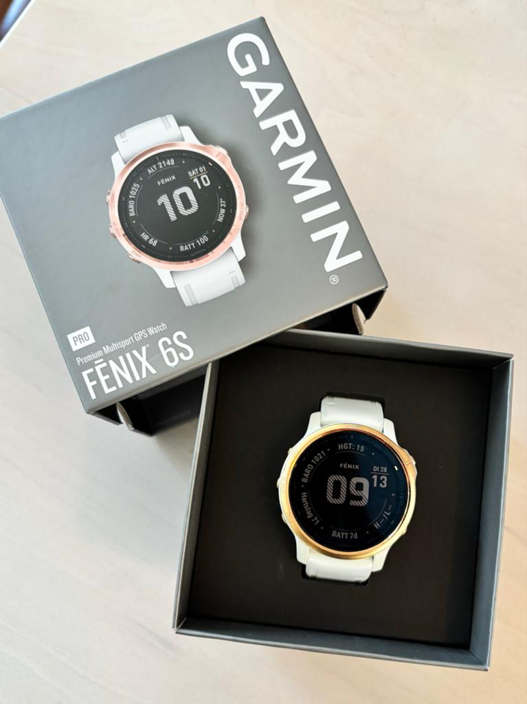Garmin Fenix 6S Pro Rosé Goud - Multisport GPS Smartwatch, Ophalen, Wit, Zo goed als nieuw, Waterdicht