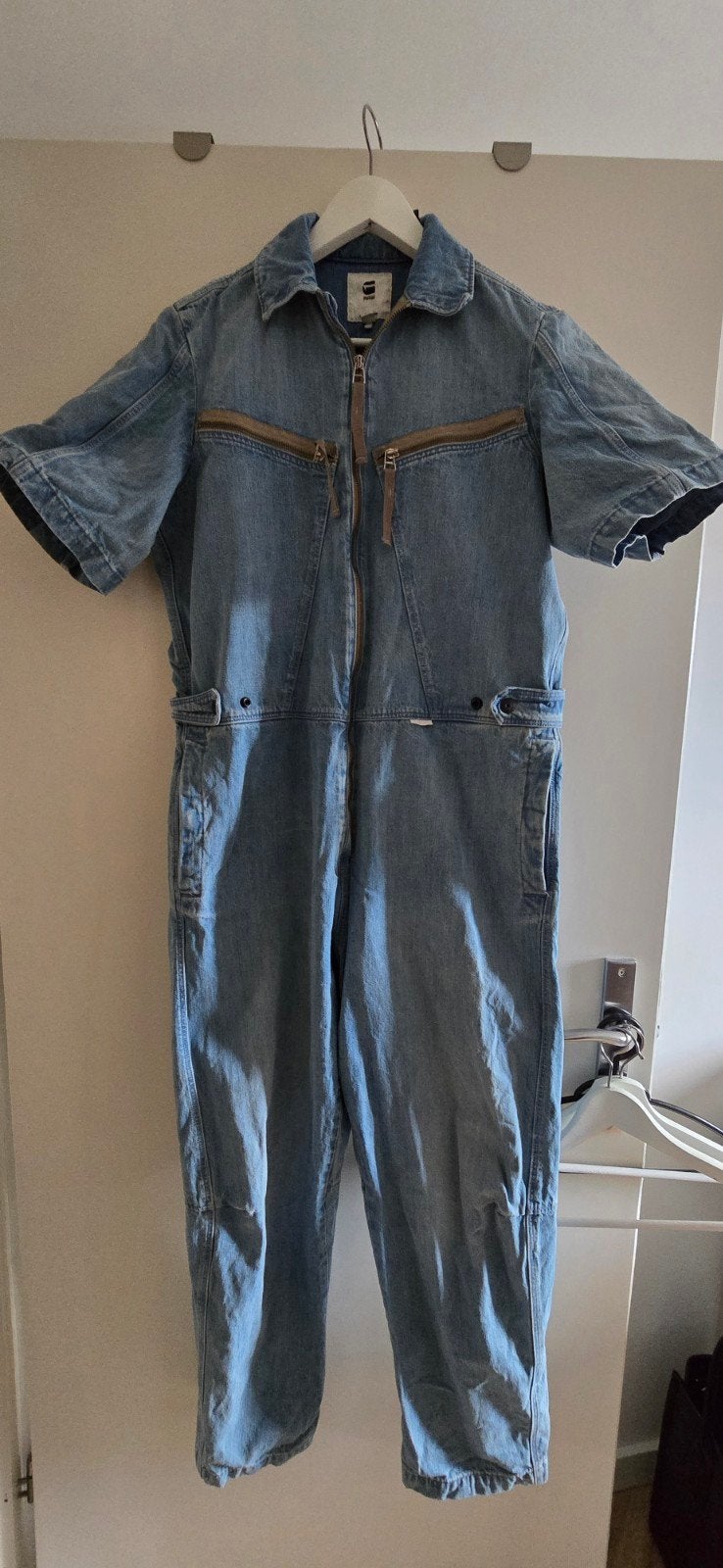 jumpsuit (spijkerstof) g-star maat L, Kleding | Dames, Jumpsuits, Ophalen of Verzenden, Zo goed als nieuw, Maat 38/40 (M), Blauw