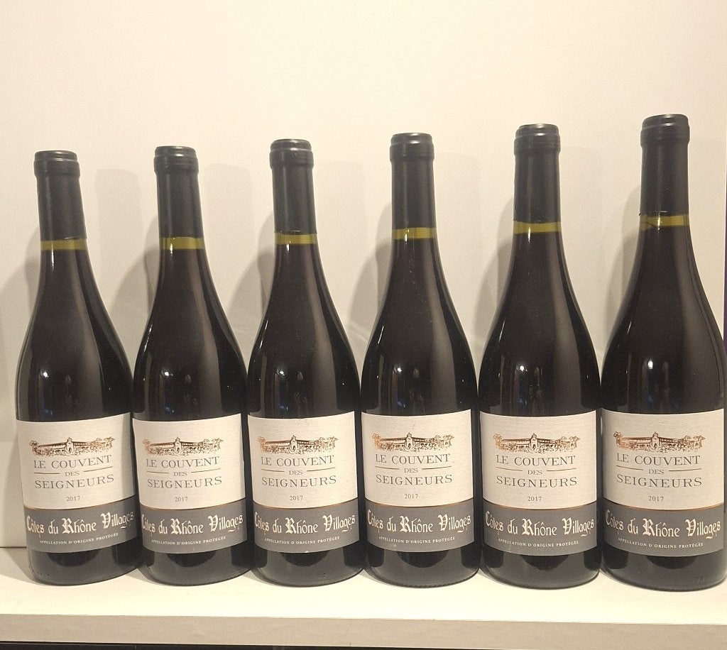 6 flessen Le Couvent des Seigneurs Côtes du Rhône 2017, Verzamelen, Frankrijk, Nieuw, Ophalen of Verzenden, Rode wijn