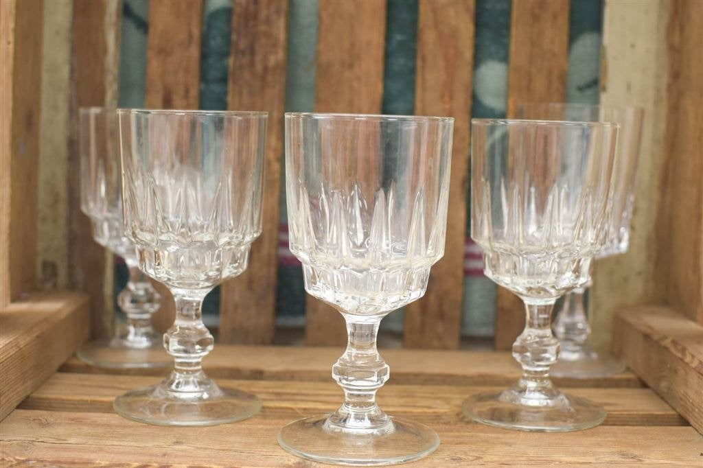5 stuks Wijnglas 44366, Gebruikt, Ophalen of Verzenden, Bord(en), Overige stijlen