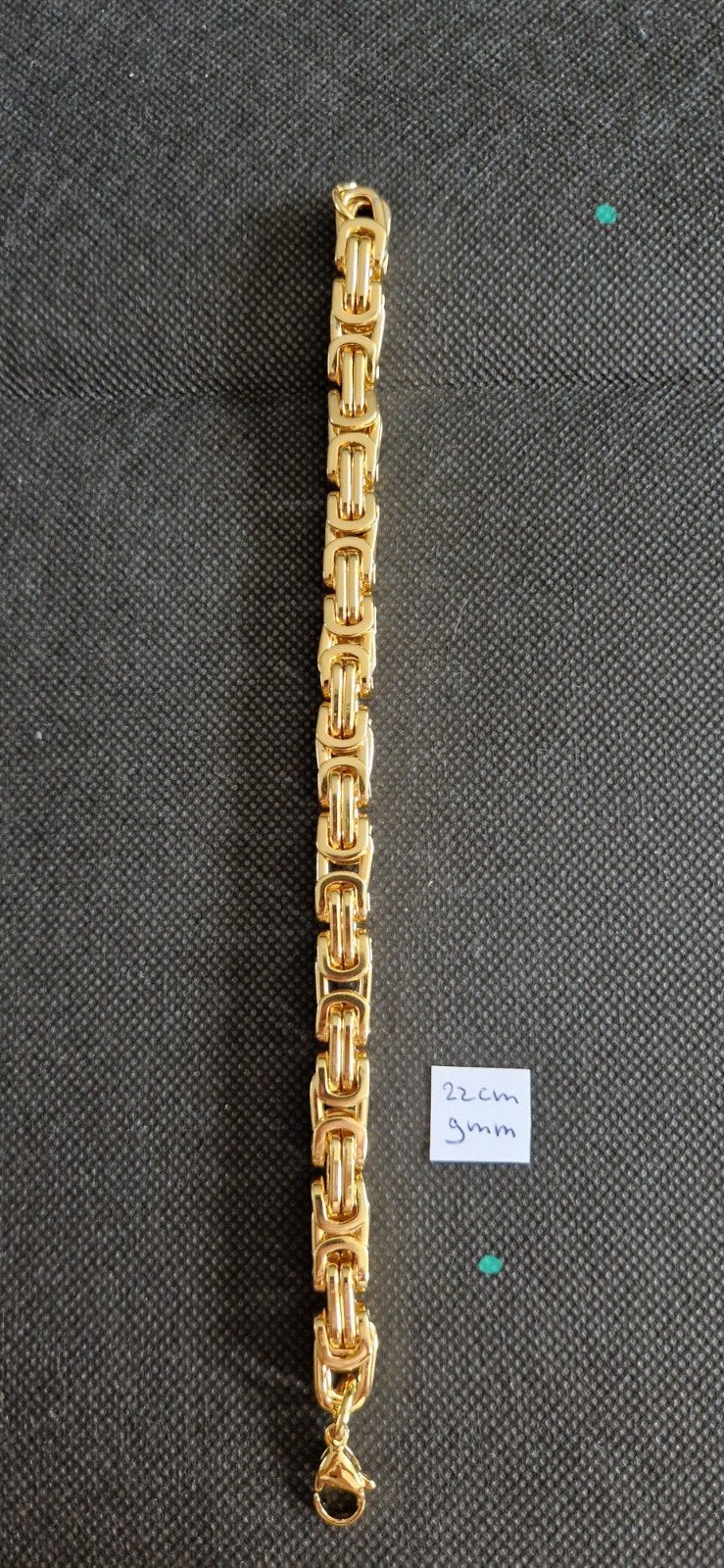 Stoere Koningsarmband - 22cm, 9mm, Ophalen of Verzenden, Nieuw, Goud, Staal