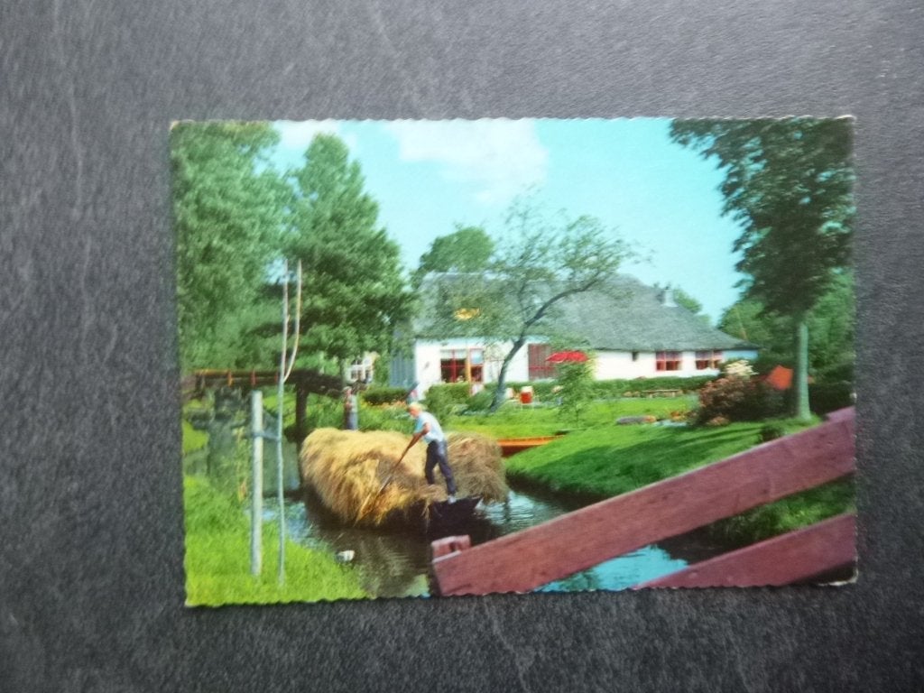 Giethoorn, hooivervoer per punter 1969, Verzenden, 1960 tot 1980, Gelopen, Overijssel