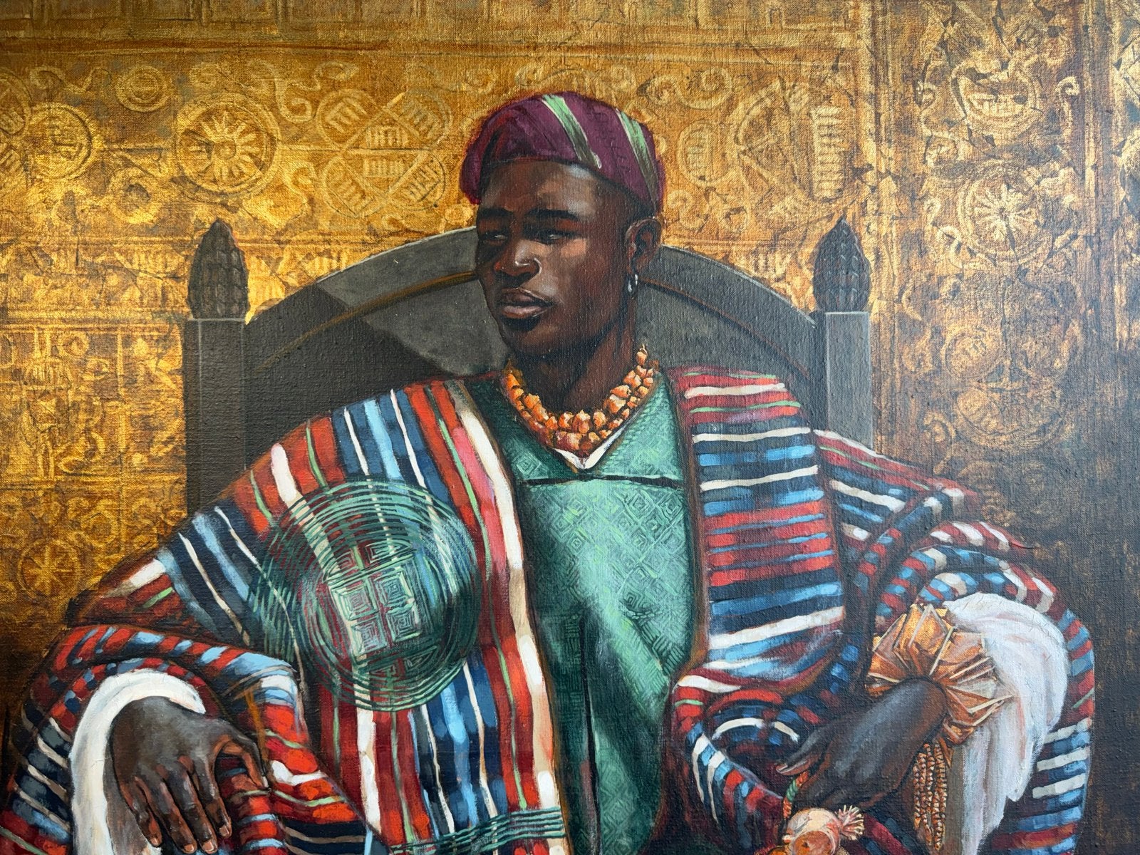 Magistraal schilderij van een Afrikaanse Prins door Libessar, Ophalen