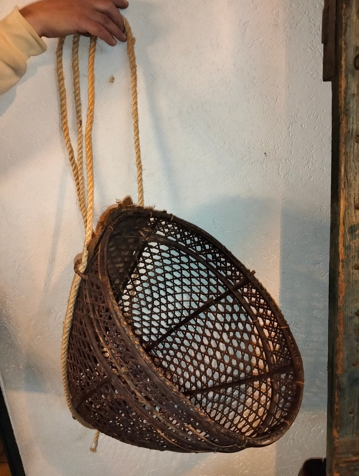 Mooie brocante antieke grote plukmand uit India Indië, Ophalen