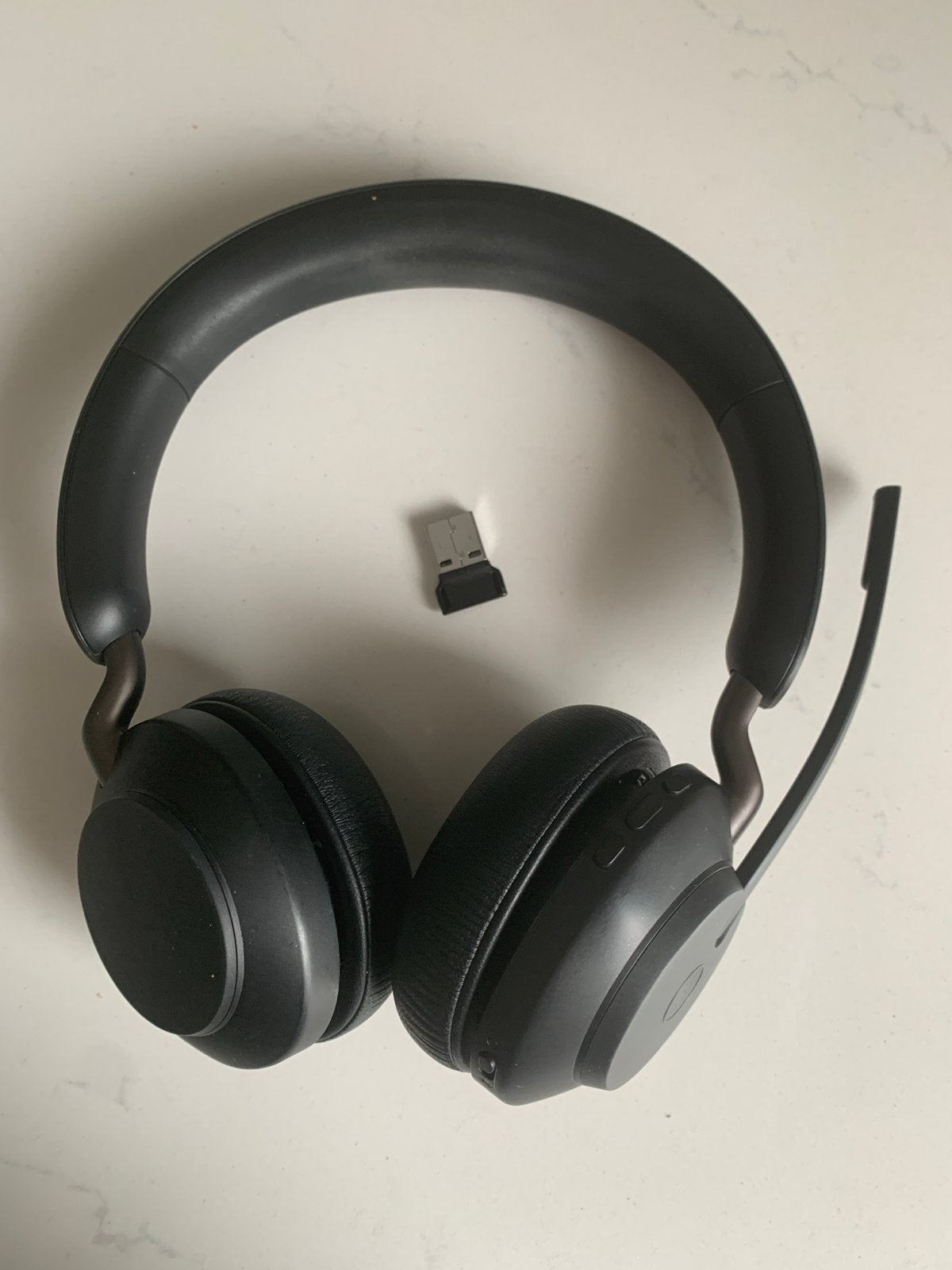 Jabra Evolve2 65 Flex Draadloze Headset met USB-adapter, Audio, Tv en Foto, Koptelefoons, Bluetooth, On-ear, Ophalen of Verzenden