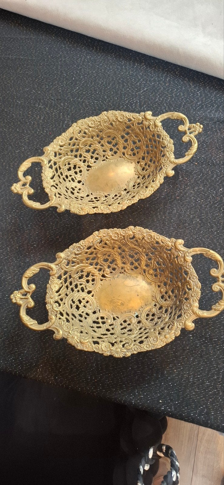 Messing Italiaanse Vintage Fruitschaal Set (2 stuks), Ophalen of Verzenden